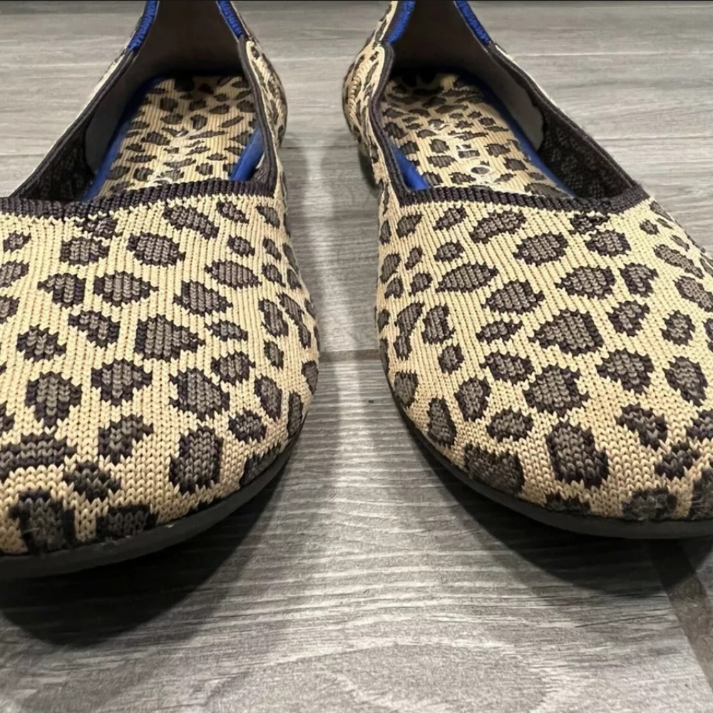 Rothy's Womens Size-W10 Cheetah Print Round Toe Woven Textile Ballet Flats Shoes